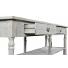 Meuble Console Drapier Bois Cerusé Blanc 2 Tiroirs 190x54x87cm