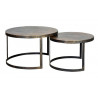 Lot De 2 Tables Basses Bronze, Fer Bronze 76x76x87cm