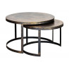 Lot De 2 Tables Basses Bronze, Fer Bronze 76x76x87cm