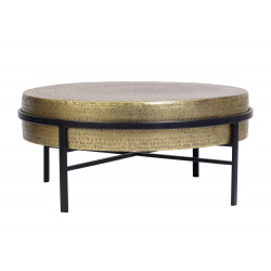 Table Basse Bronze, Fer Or 82x82x37cm