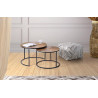 Lot De 2 Tables Basses Bronze, Fer Bronze 70x70x89cm