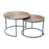 Lot De 2 Tables Basses Bronze, Fer Bronze 70x70x89cm