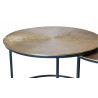 Lot De 2 Tables Basses Bronze, Fer Bronze 70x70x89cm