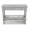 Meuble Console Bois Cerusé Blanc 98x35x77cm