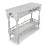 Meuble Console Bois Cerusé Blanc 98x35x77cm