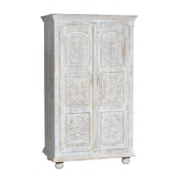 Armoire Bois Blanc 114x60x200cm