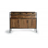 Buffet 8 Tiroirs Bois, Fer Marron 140x40x110cm