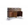 Buffet 8 Tiroirs Bois, Fer Marron 140x40x110cm