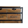 Buffet 8 Tiroirs Bois, Fer Marron 140x40x110cm