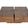 Table Basse Bois, Fer Marron 80x80x30cm