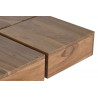 Table Basse Bois, Fer Marron 80x80x30cm