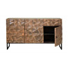 Buffet 3 Tiroirs Bois, Bronze Marron 142x42x80cm