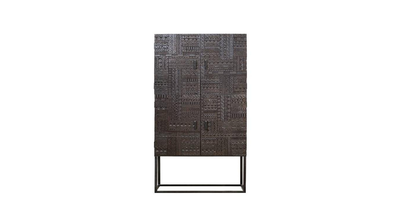 Bahut Bois, Fer Marron 90x40x176cm