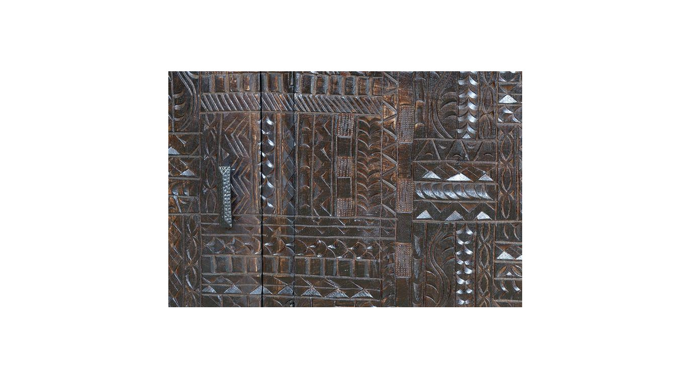 Bahut Bois, Fer Marron 180x40x85cm