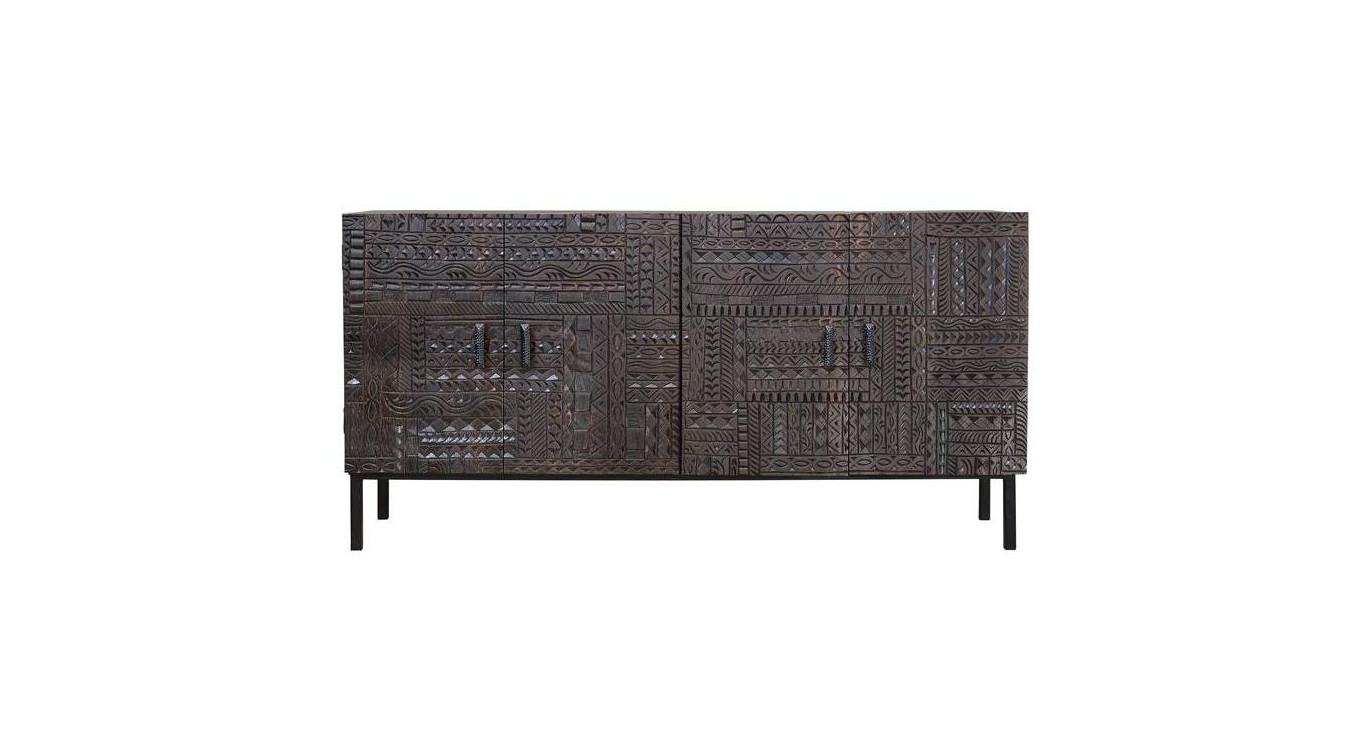 Bahut Bois, Fer Marron 180x40x85cm