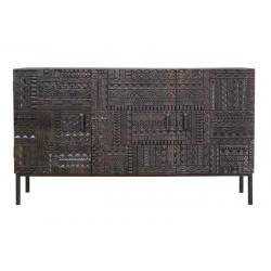 Buffet Bois, Fer Marron 150x40x85cm