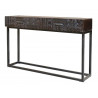 Console 2 Tiroirs Bois, Fer Marron 120x30x76cm