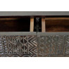 Console 2 Tiroirs Bois, Fer Marron 120x30x76cm