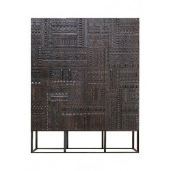 Armoire Bois, Fer Marron 120x40x137cm