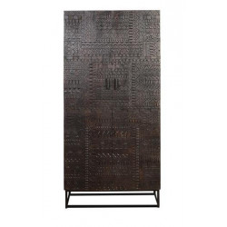 Armoire Bois, Fer Marron 90x50x180cm