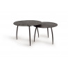 Lot De 2 Tables Basses Aluminium Marron 72x72x47cm