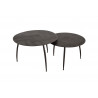 Lot De 2 Tables Basses Aluminium Marron 72x72x47cm