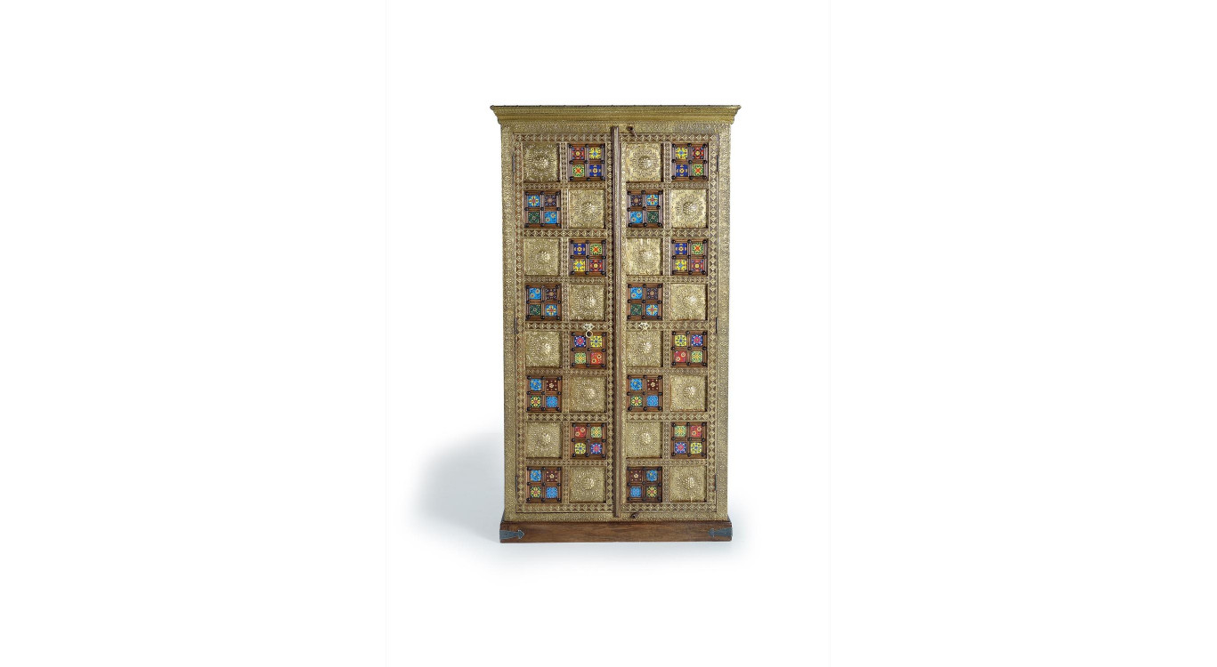 Armoire Bois, Bronze Or 100x45x180cm