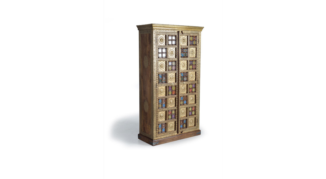 Armoire Bois, Bronze Or 100x45x180cm