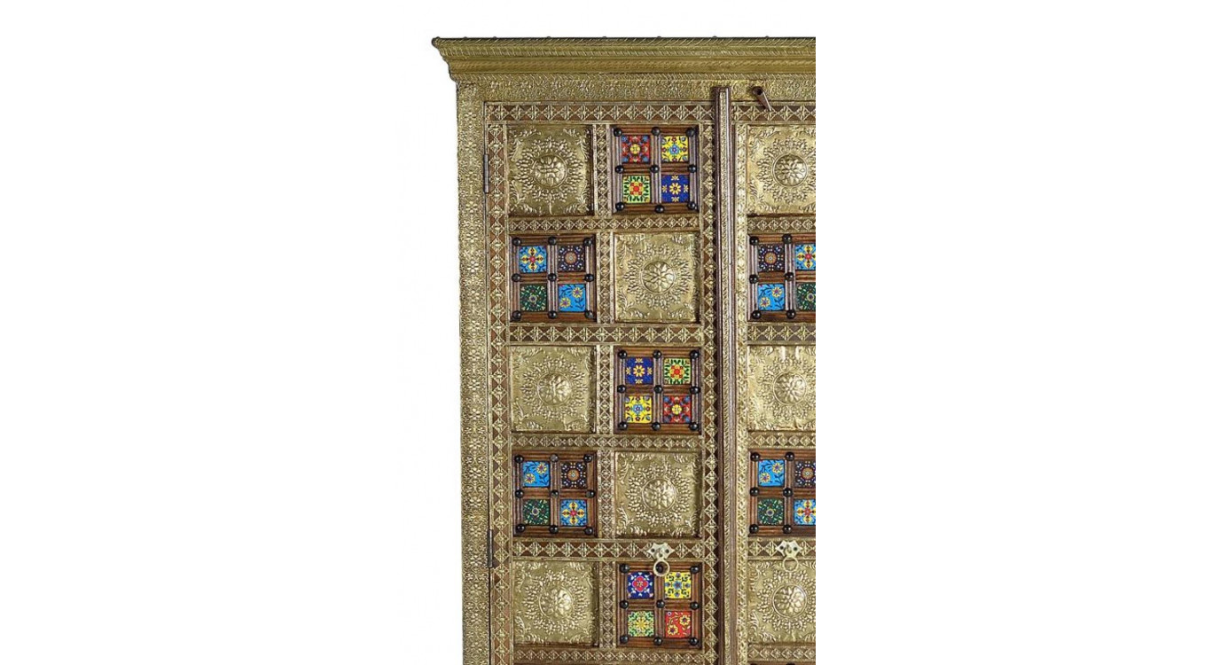 Armoire Bois, Bronze Or 100x45x180cm