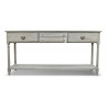 Meuble Console Drapier Bois 4 Tiroirs Cerusé Blanc 183x50x87cm