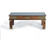 Table Basse Bois, Bronze Or 120x60x45cm