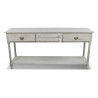 Meuble Console Drapier Bois 4 Tiroirs Cerusé Blanc 183x50x87cm