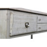 Meuble Console Drapier Bois 4 Tiroirs Cerusé Blanc 183x50x87cm