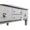 Meuble Console Drapier Bois 4 Tiroirs Cerusé Blanc 183x50x87cm