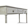 Meuble Console Drapier Bois 4 Tiroirs Cerusé Blanc 183x50x87cm