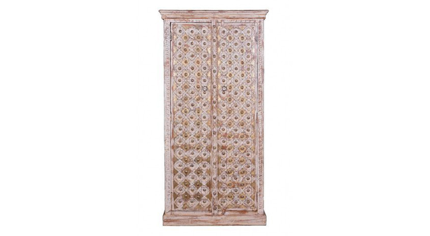 Armoire Bois, Bronze Blanc 90x40x180cm