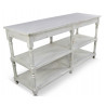 Meuble Console Drapier Bois Cerusé Blanc 162x54x87cm