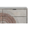 Buffet 2 Tiroirs Bois, Fer Gris 100x32x90cm