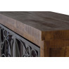 Buffet 2 Tiroirs Bois, Fer Marron 100x40x130cm