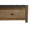 Buffet 2 Tiroirs Bois, Fer Marron 100x40x130cm