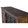 Buffet 3 Tiroirs Bois, Fer Marron 140x40x96cm