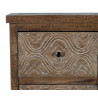 Buffet 3 Tiroirs Bois, Fer Marron 140x40x96cm