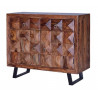 Buffet 2 Tiroirs Bois, Fer Marron 100x40x87cm