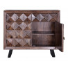 Buffet 2 Tiroirs Bois, Fer Marron 100x40x87cm