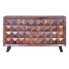 3 Drawer Sideboard Wood, Brown Iron 153x40x90cm