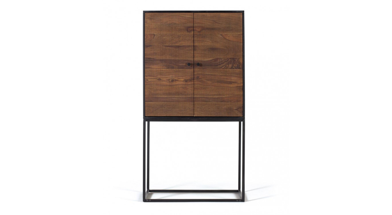 Armoire Bois et Fer Marron 80x45x150cm