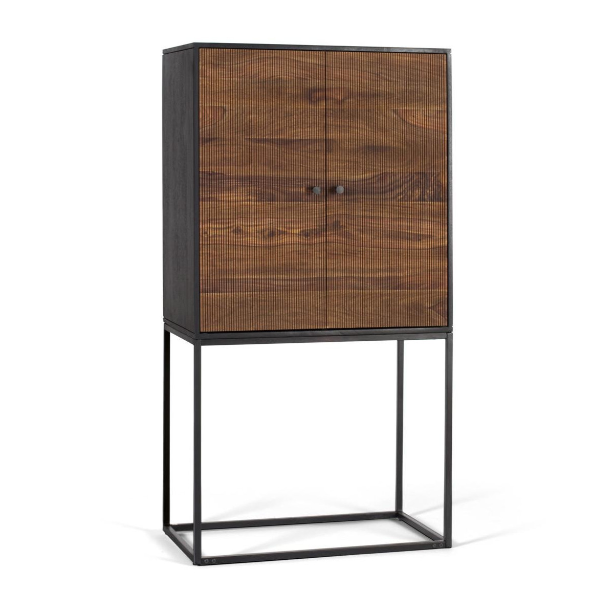 Armoire Bois et Fer Marron 80x45x150cm