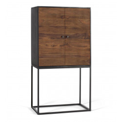 Armoire Bois et Fer Marron 80x45x150cm