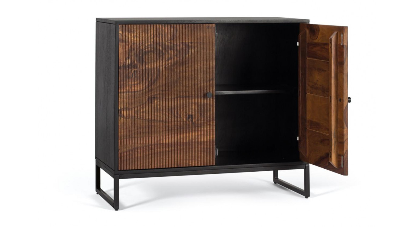 Buffet Bois et Fer Marron 90x40x80cm