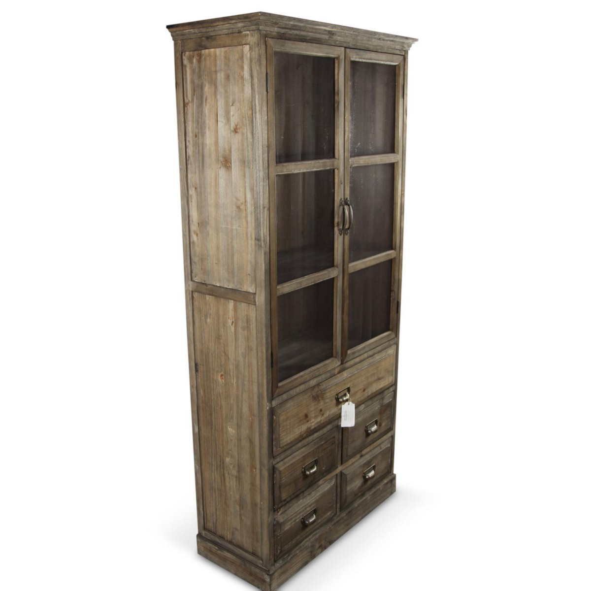 Buffet Vaisselier Rangement Bois 5 Tiroirs 81x35x169cm